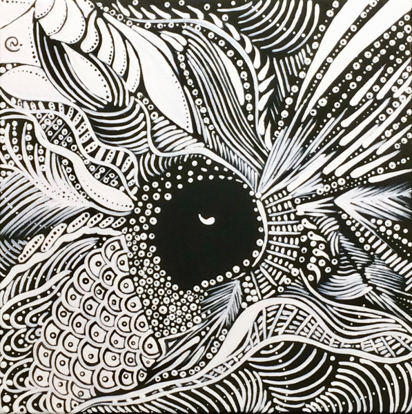 A TRAVERS LA NUIT 30 x 30 x 2 cm VENDU (1)