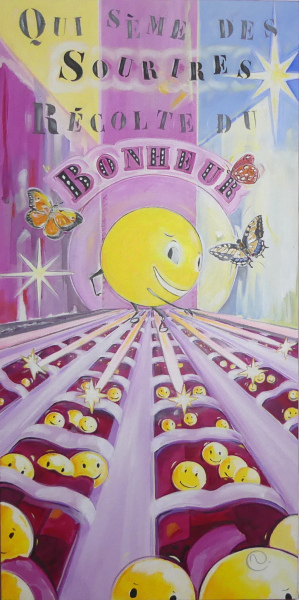 CULTIVATE HAPPINESS  19,69 x 39,37 x 1,5 pouces