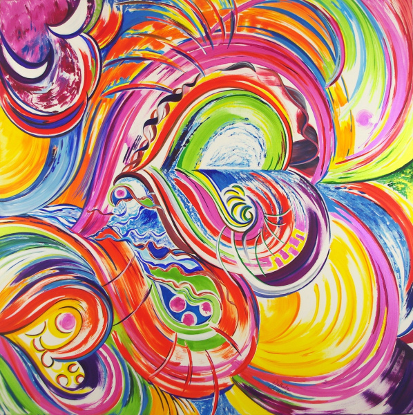 AU COEUR DE LA SOURCE 100 x 100 x 3,5 cm