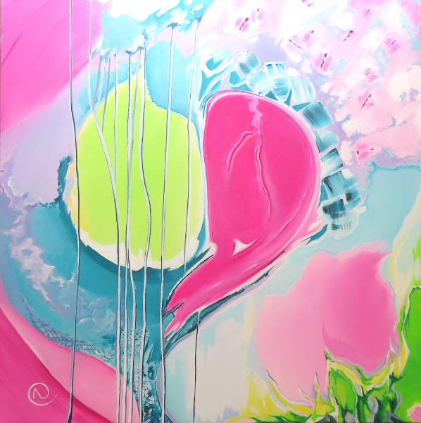 L'ARRIVÉE DU PRINTEMPS 80 X 80 X 3,5 cm VENDU