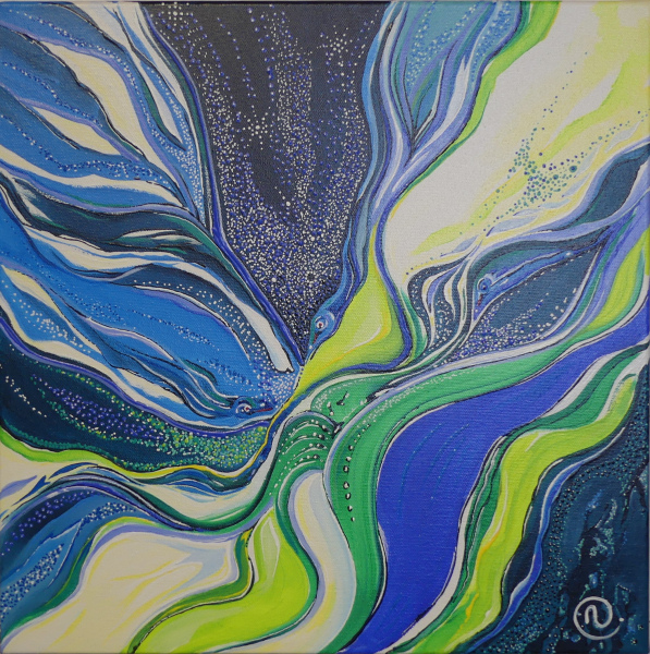 RIVIERES CELESTES 40 x 40 x 3,5cm