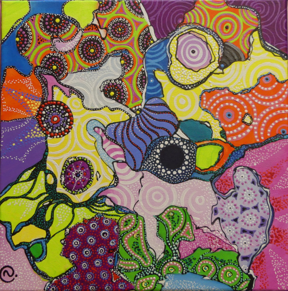 AU COEUR DU MONDE 30 x 30 x 2 cm VENDU