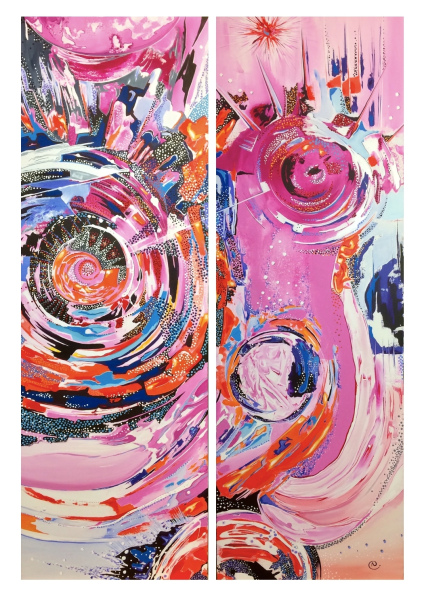 SPIRALES GALACTIQUES 100 x 150 x 3,5 cm 