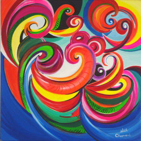 VOLUTES CELESTES 40 X 40 X 3,5cm VENDU