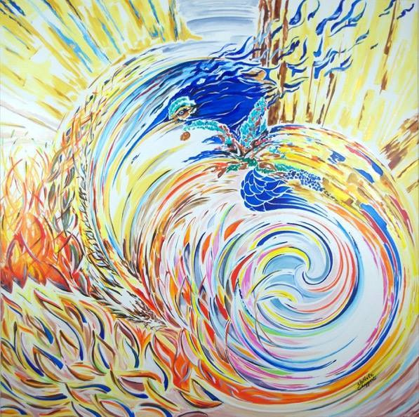 THE PHOENIX 100 x 100 x 3,5 cm- VENDU