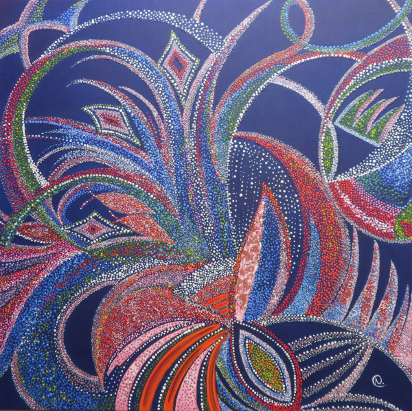 BOUQUET ENCHANTÉ 80 x 80 x 3,5 cm VENDU