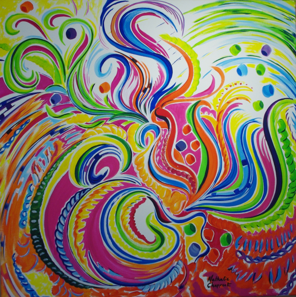 ECLOSION MATINALE 60 X 60 x 3 cm VENDU